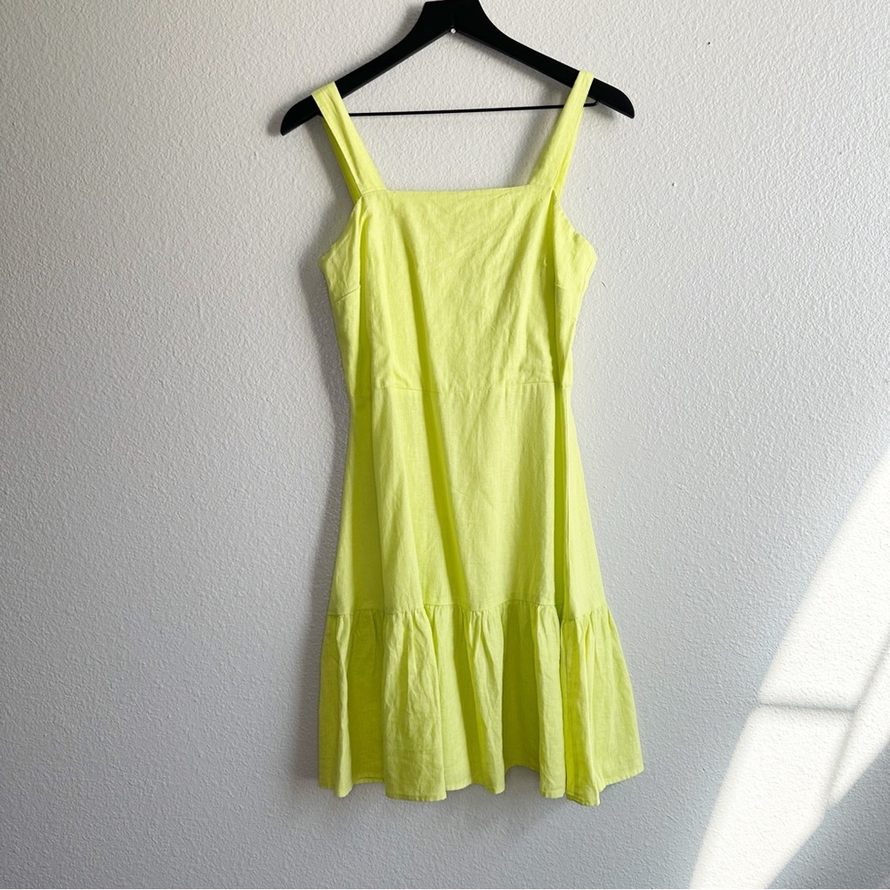 NWT NY&Co Yellow Linen Summer Dress Women’s Size Extra Small XS